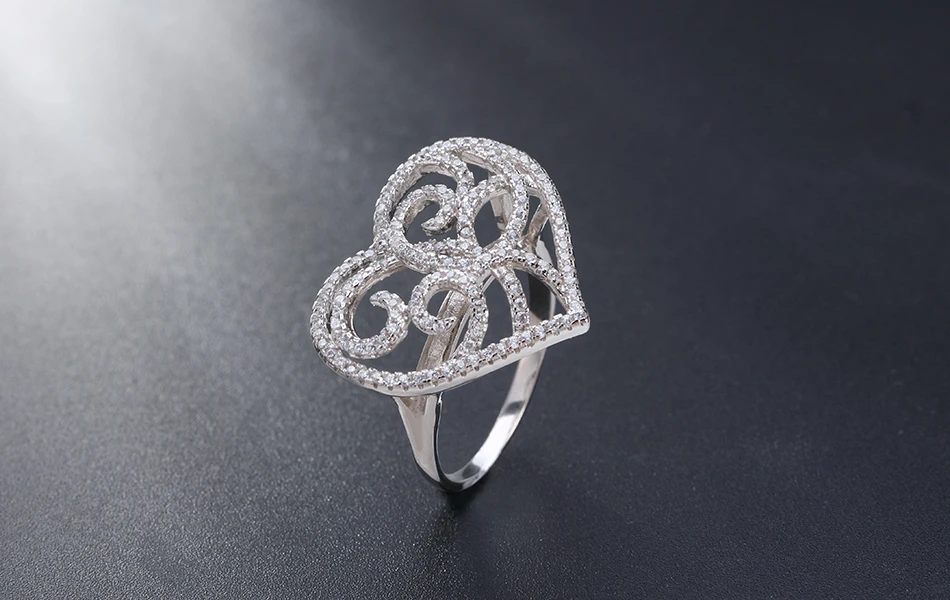 ORSA JEWELS женские свадебные кольца в форме сердца AAA кубический цирконий модное кольцо серебряные ювелирные изделия подарок для женщин OR37