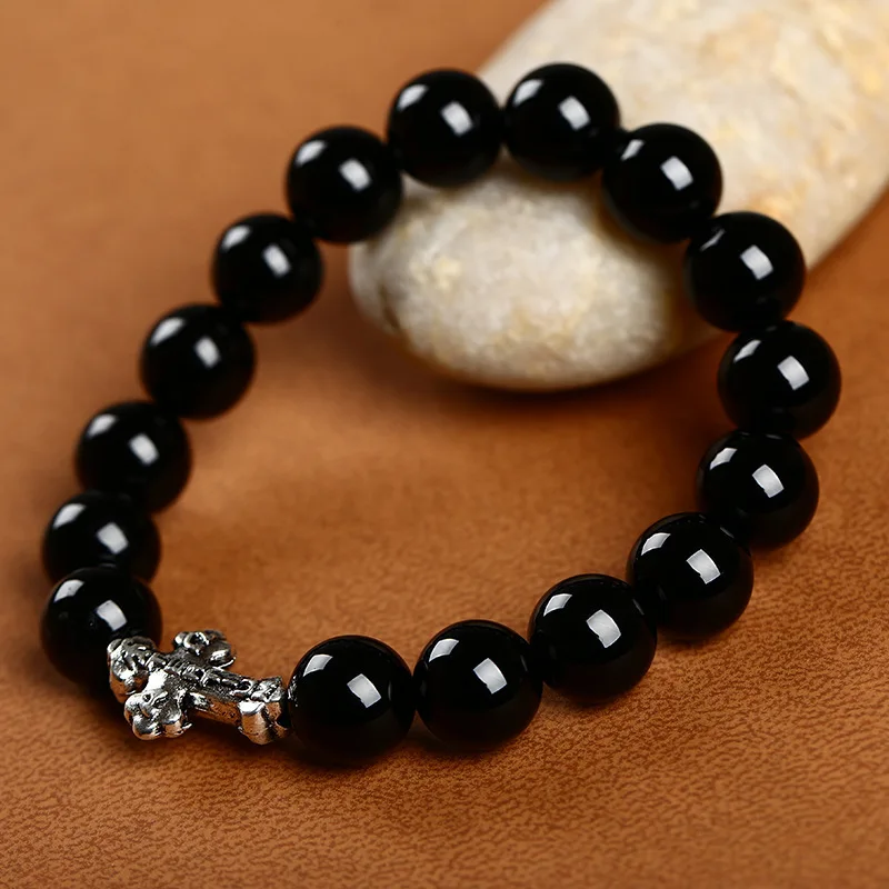 Браслет из натурального оникса с тигром голубой песчаник лава-рок