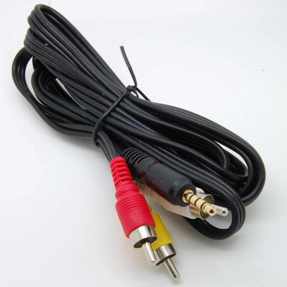Мини 3 5 мм до RCA AV A/V ТВ видео кабель Ведущий MP3 MP4 PMP медиаплеер Стерео Аудио Видео TV