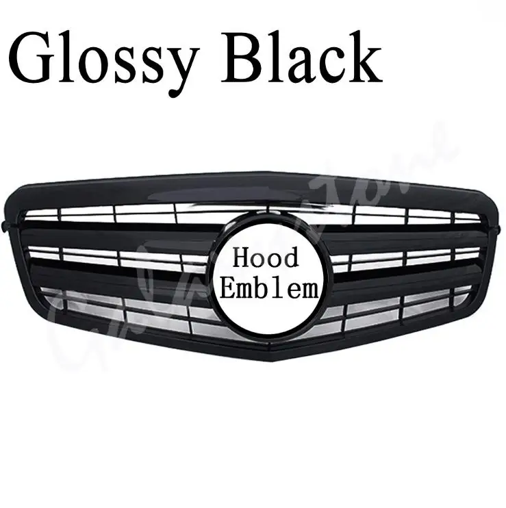 Передняя решетка подходит для Mercedes Benz W212 E250 E550 E350 E63 AMG 2009 2010 2011 2012 2013 глянцевый черный матовый хром - Цвет: Glossy Black