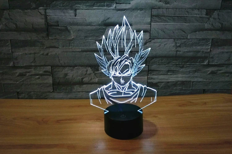 Dragon Ball Z рисунок 3D светодиодный настольный светильник вспышка Супер Саян Гоку