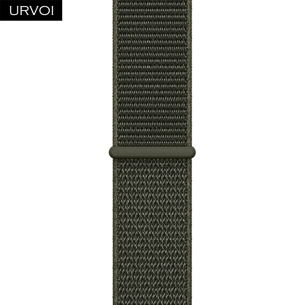 Cargo khaki URVOI Спортивная петля для apple watch band series 5 4 3 2 1 светоотражающий ремешок для iwatch двухслойный дышащий тканый нейлон осень - Цвет ремешка: Cargo khaki