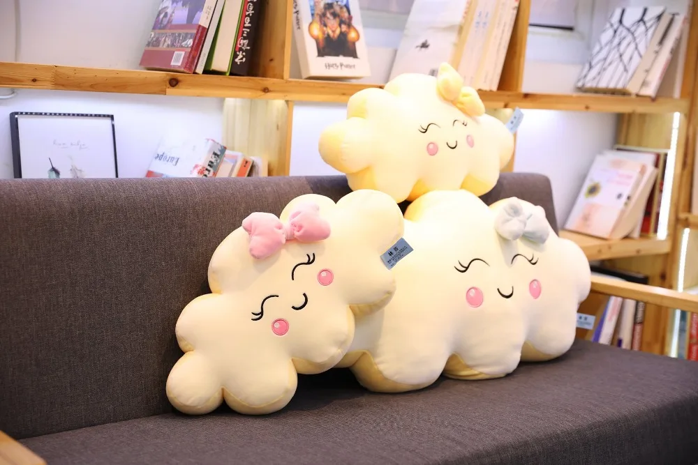 Гигантский стиль Kawaii облако плюшевая подушка мягкая подушка милая улыбка облако Мягкие плюшевые игрушки для детей подарок для девочек