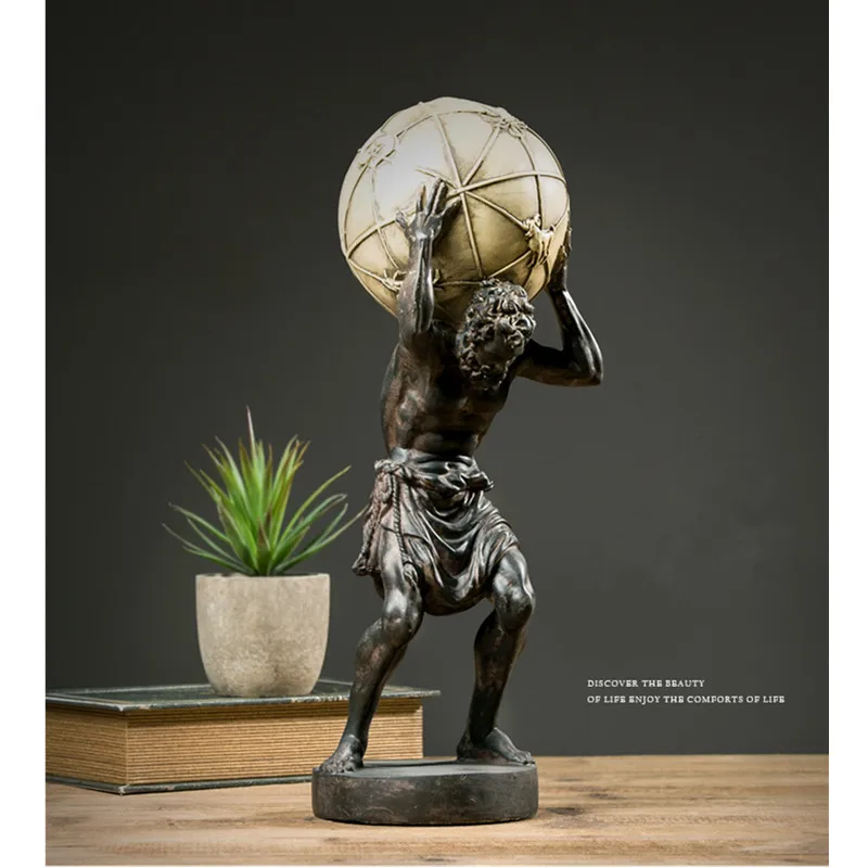 

Northern Europe Creative Mythological Titan TV Cabinet Decor Home Living Room Study Room Desk Ornament Hallway Decor M1516