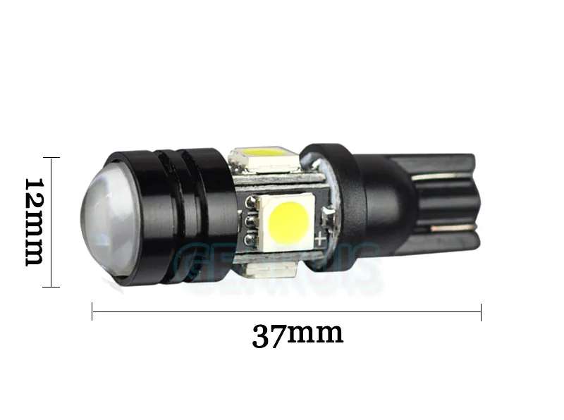 100 шт. T10 4 SMD 5050 + 1 5 Вт светодиодные линзы W5W Высокая мощность Светодиодная