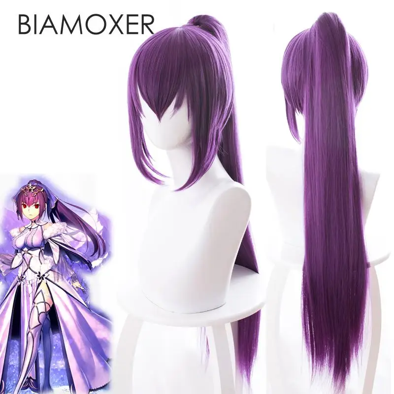 Парик Biamoxer для косплея аниме Fate Grand Order Scathach длинные прямые синтетические волосы с