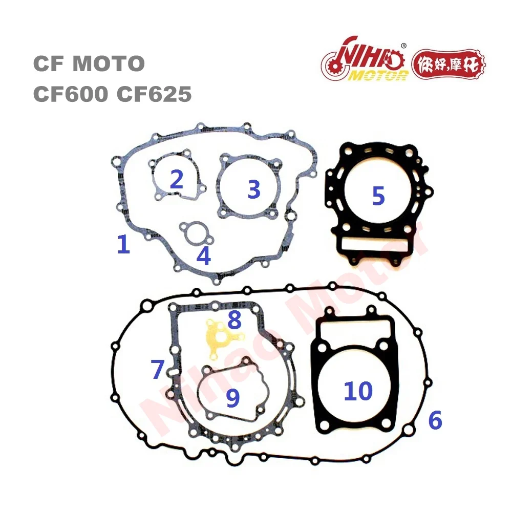 Запчасти CFMoto CF600 полная прокладка двигателя CF625 600cc 625cc для CF 600 мотор ATV UTV GOKART 500cc