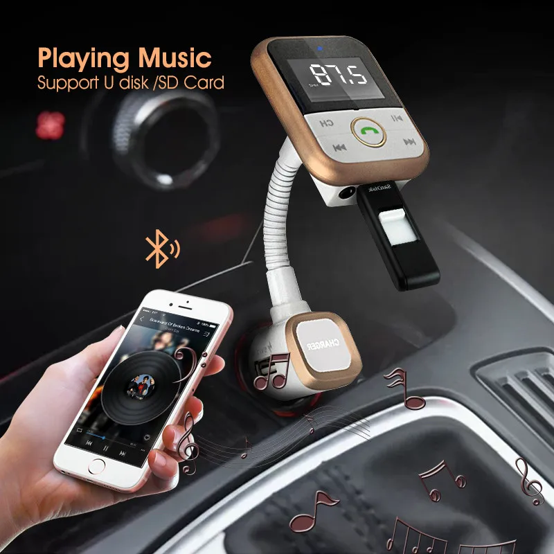 ANLUD Bluetooth Fm трансмиттер с USB разъемом для авто автомобильный mp3 плеер поддержка CD