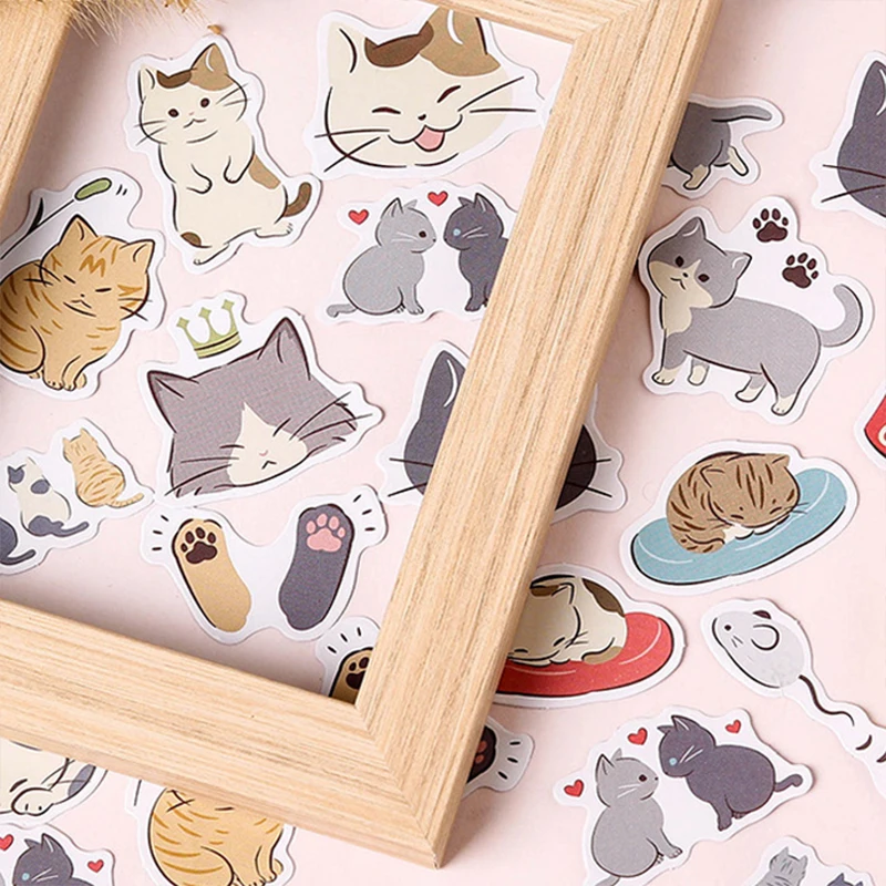 45 шт./коркор. Kawaii Kitten diary Mini бумажные наклейки украшения DIY альбом для скрапбукинга