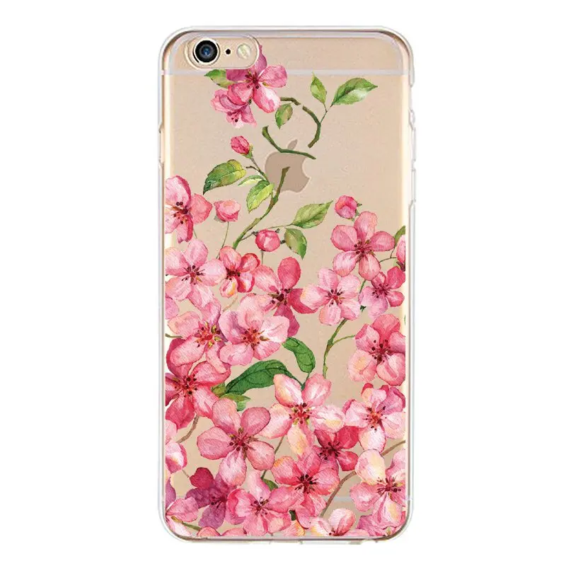 Мягкий прозрачный ТПУ чехол для iPhone 4/4S 5 5S 6 6plus 7 8plus x силиконовый с подсолнечником