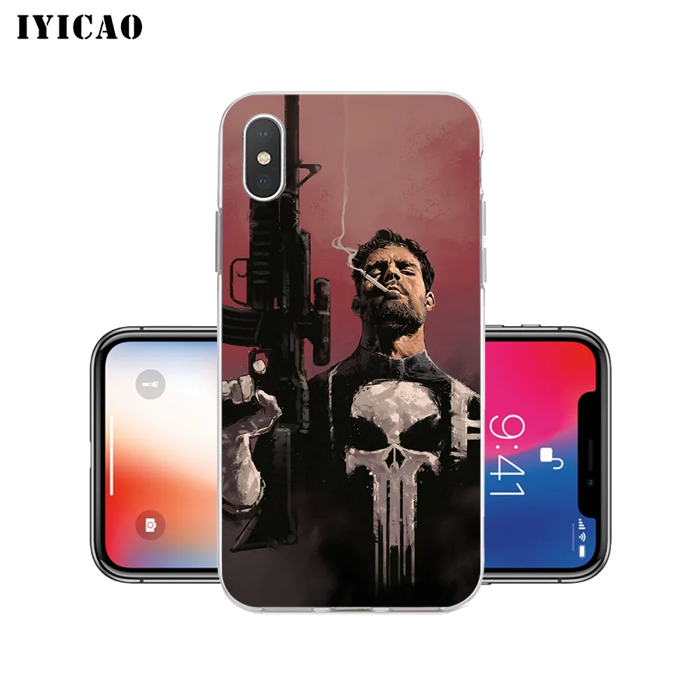 Чехол для телефона IYICAO мягкий силиконовый чехол с черепом iPhone X XR XS MAX 6 6s 7 8 Plus 5 SE