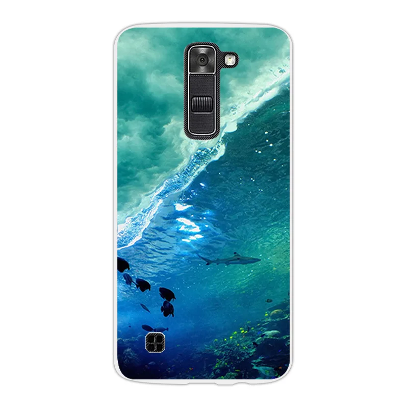 New TPU Soft Silicon Phone Cases for LG K7/Tribute 5 LS675/X210 X210DS Shell Sea Waves Design 5.0 inch Back Cover Clear Fundas | Мобильные
