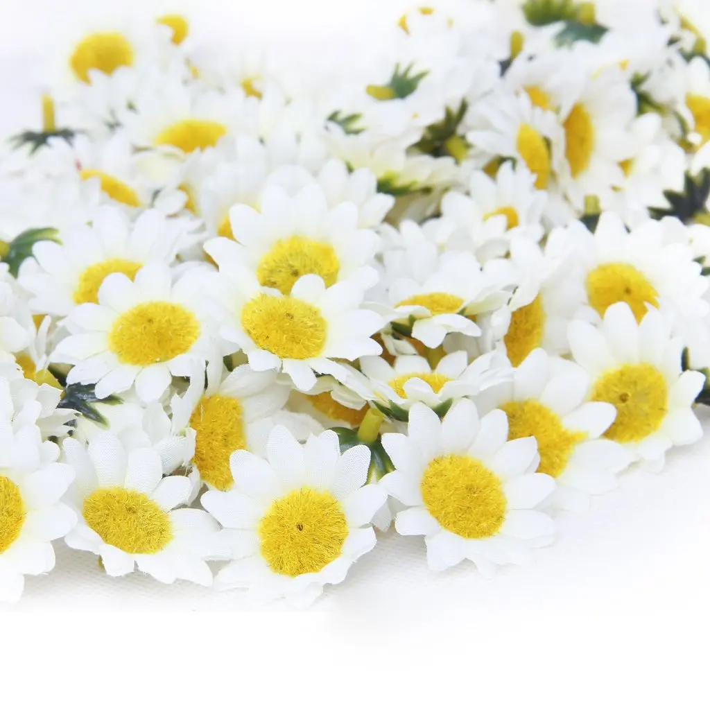 Приблизительно 100 шт. искусственные герберы (Ромашки) цветы головки для DIY