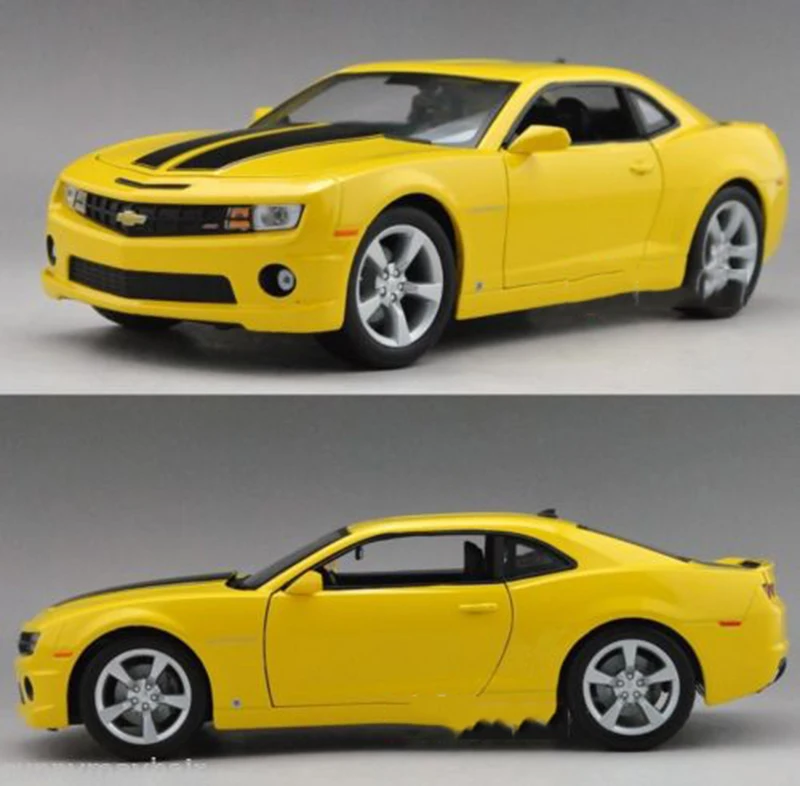 1/24 Chevrolet Camaro SS RS 2010 Шмель желтый цвет модель автомобиля игрушки для детей Brinquedos