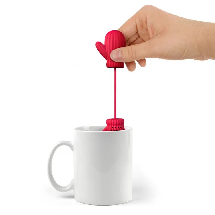 100 шт отец Рождественская рукавица Infuser силиконовый рассыпной чай фильтр