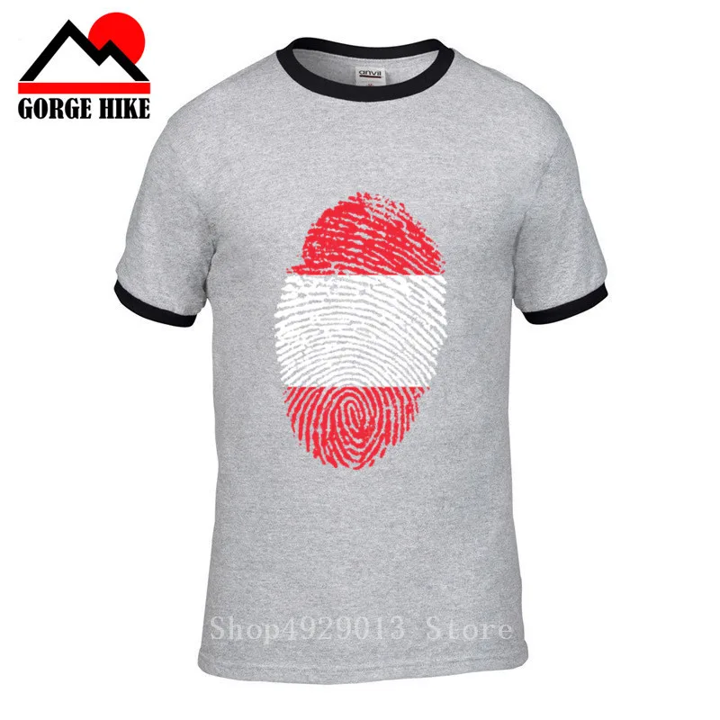 Austria men Fingerprint t shirts Austrian gyms nation team 100% cotton jersey t-shirt fitness clothing tees country flag AT AUT | Мужская