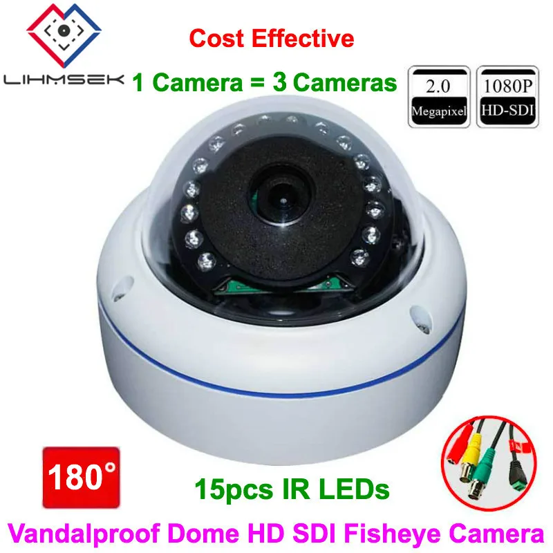Lihmsek лучшее качество 1080P Full HD панорамная SDI камера 180 градусов Рыбий глаз CCTV 2.0MP