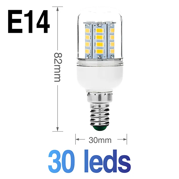 E14 30leds Светодиодный лампы E27 E14 30 36 56 72 89 светодиодный s светодиодный кукурузный светильник 220V SMD5730 лампада энергосберегающий Светодиодный точечный светильник для Гостиная люстра - Испускаемый цвет: E14 30leds