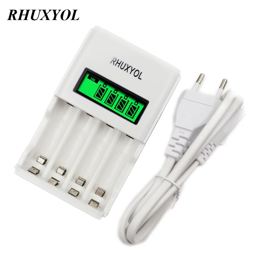 RHUXYOL супер быстрое зарядное устройство Интеллектуальный ЖК дисплей для AA AAA Ni MH