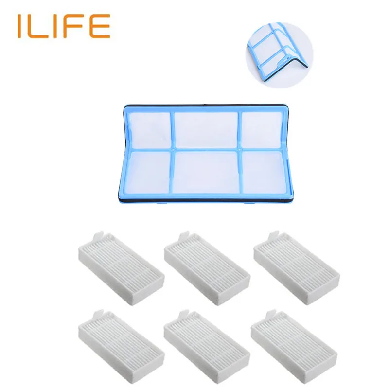 1* первичный фильтр+ 6* эффективный Hepa фильтр для chuwi ilife v5 v5s V3 V3s v5 pro V50 V55 x5 Запчасти для робота-пылесоса