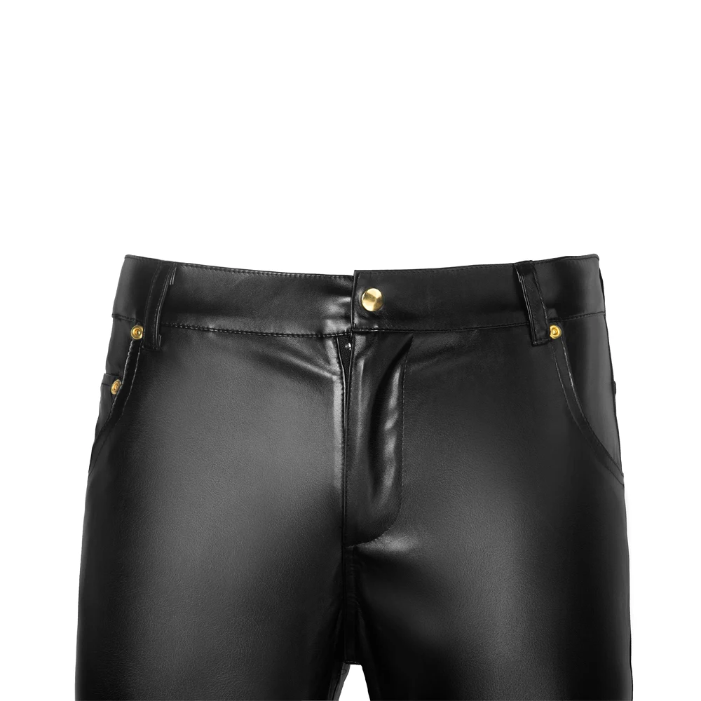 Мужское нижнее белье Wetlook Slim Fit Блестящий лакированный Латекс Кожа ПВХ ночной клуб вечерние обтягивающие брюки леггинсы брюки с открытым пенисом отверстие