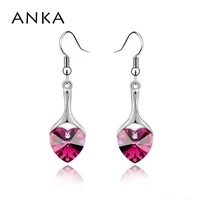 anka top fashion sale classic women crystal pendant heart earrings crystals from austria 82033