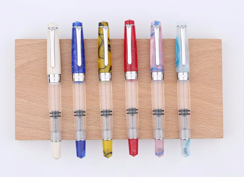 Перьевая ручка Penbbs Moonman Piston 309 дюйма большой емкости прозрачный акриловый тонкий