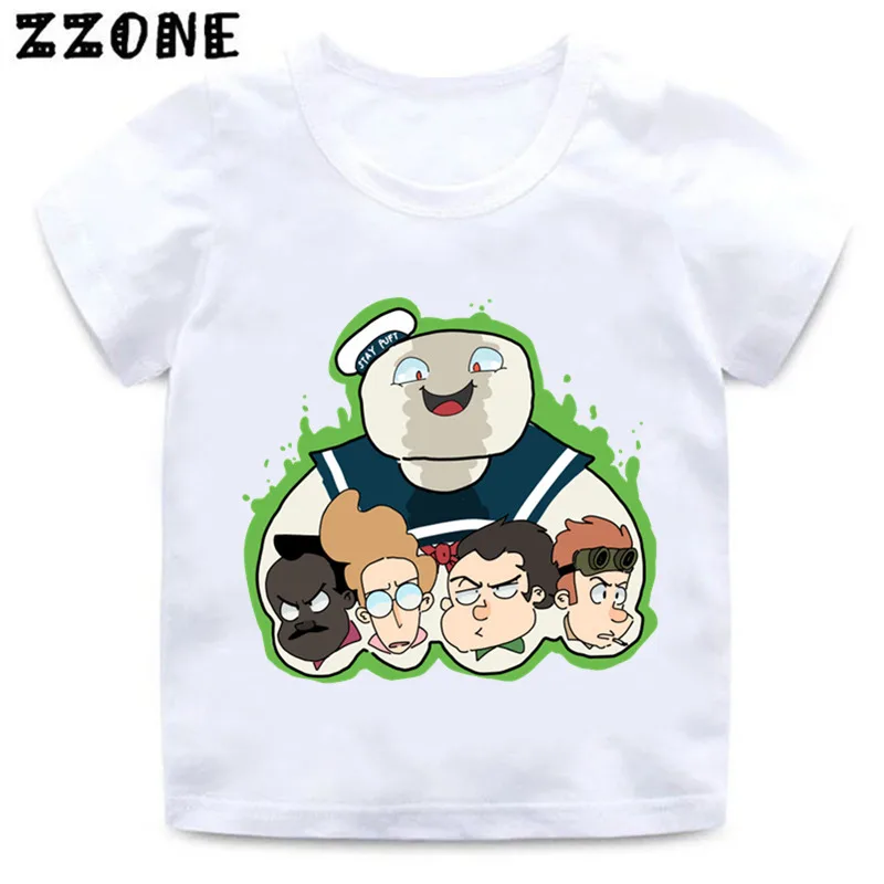 Kids Stay Puft/забавная одежда футболка для мальчиков и девочек с принтом «Старая школа», с логотипом привидения Летняя Повседневная футболка для малышей-5224