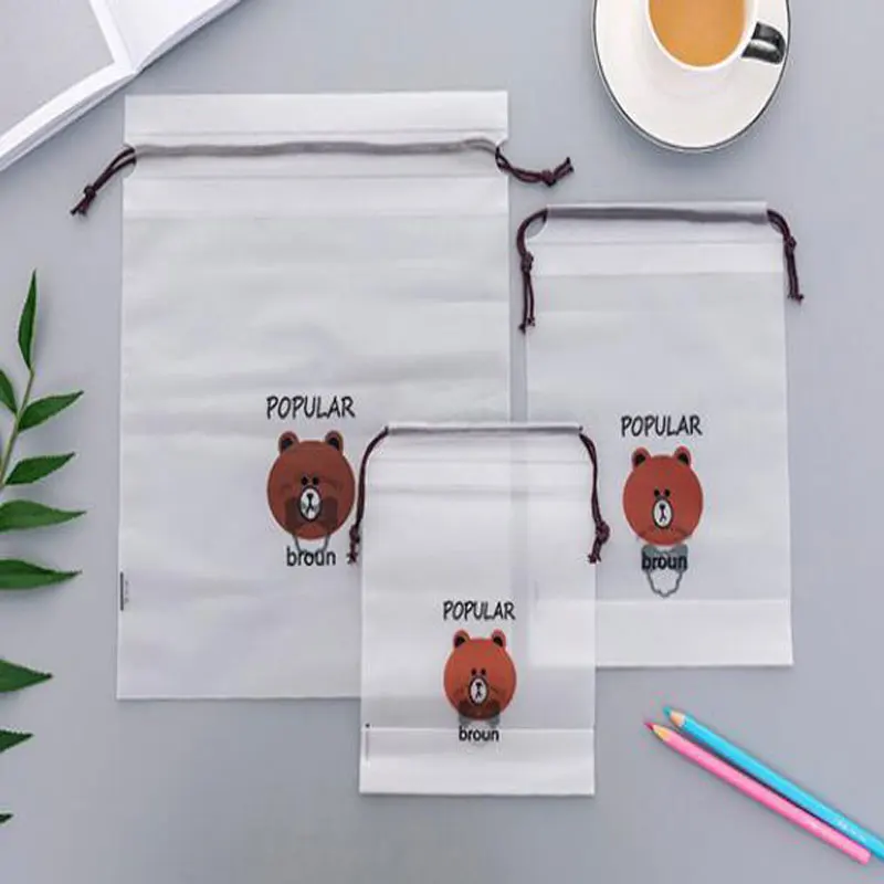 Прозрачная косметичка с коричневым медведем для путешествий Женский Органайзер