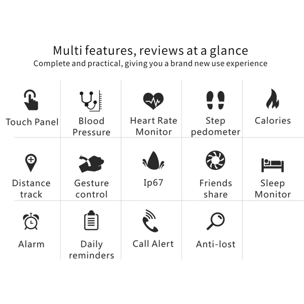 Смарт браслет QS80 OLED трекер сердечного ритма монитор будильник кровяное давление