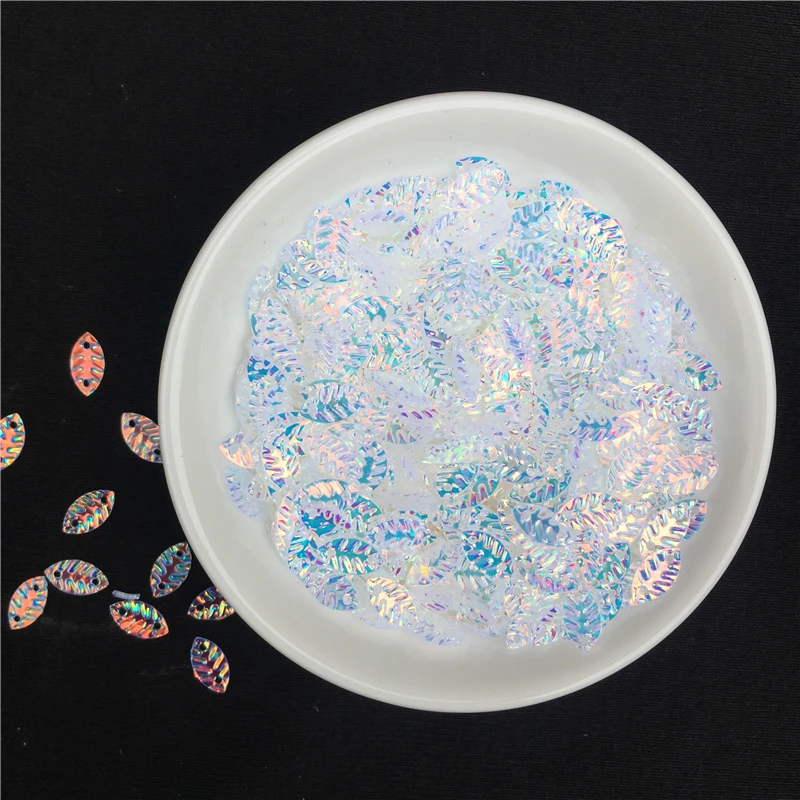10g/Pack Blue Crystal 5*10mm Leaf Shape PET Loose Sequins Paillettes Nail Art manicure wedding confetti Diy Accessories | Дом и сад