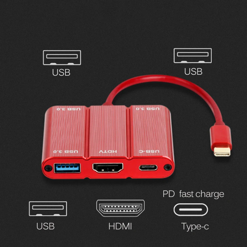 Новый 5 в 1 Тип C к HDMI USB 3 0 PD зарядки адаптер 4 60 Гц кабель для huawei коврики 20 20X P20 Pro Xiaomi