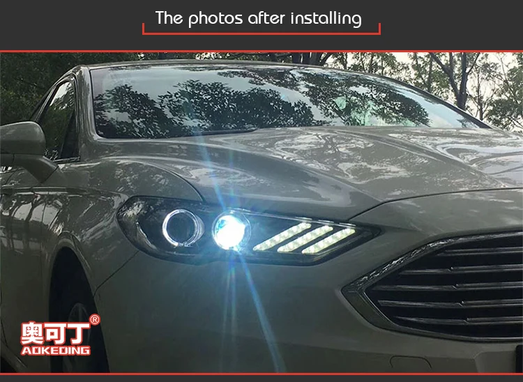 AKD автомобильный Стайлинг для Mondeo фары 2013- Fusion светодиодный фары DRL Биксеноновые линзы Высокий Низкий луч парковка противотуманная фара