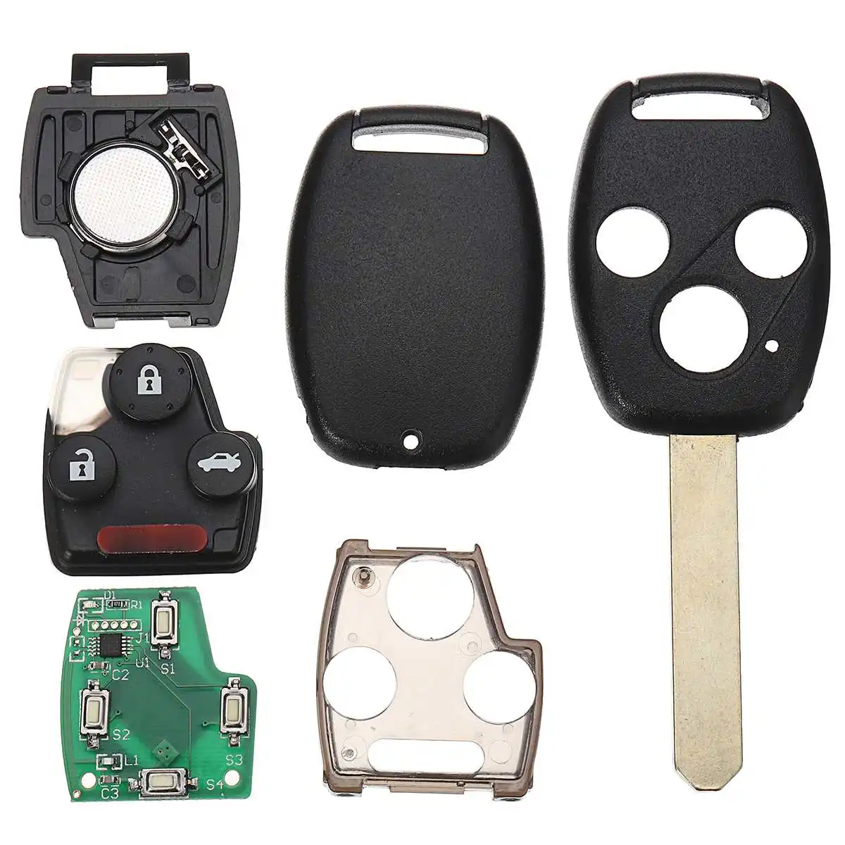 Для Honda-Accord 2003 2004 2005 для CRV 2005-2006 3 кнопки дистанционного ключа 433 МГц ID48 чип Автомобильный Брелок дистанционного управления с ключом с лезвием