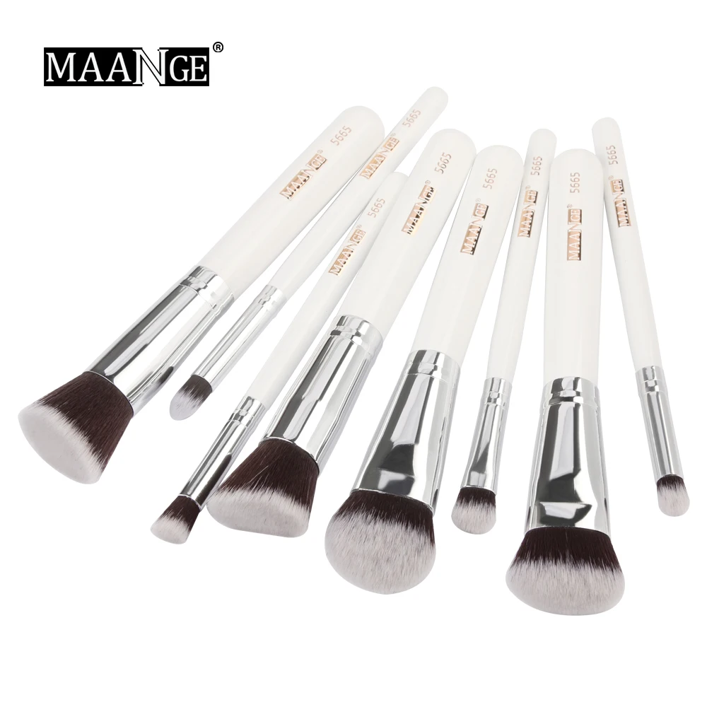 8PCS-WW MAANGE Pro 8 шт./компл. макияж кисти основа для макияжа лица порошок тени для век Косметические мягкие синтетические волосы красота Макияж Инструменты Новое поступление - Handle Color: 8PCS-WW