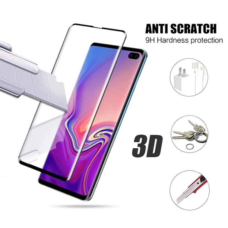 3D Защитное стекло для Samsung Galaxy S10 Plus защита экрана Lite закаленное S10plus S10Lite S 10 Sumsung cam