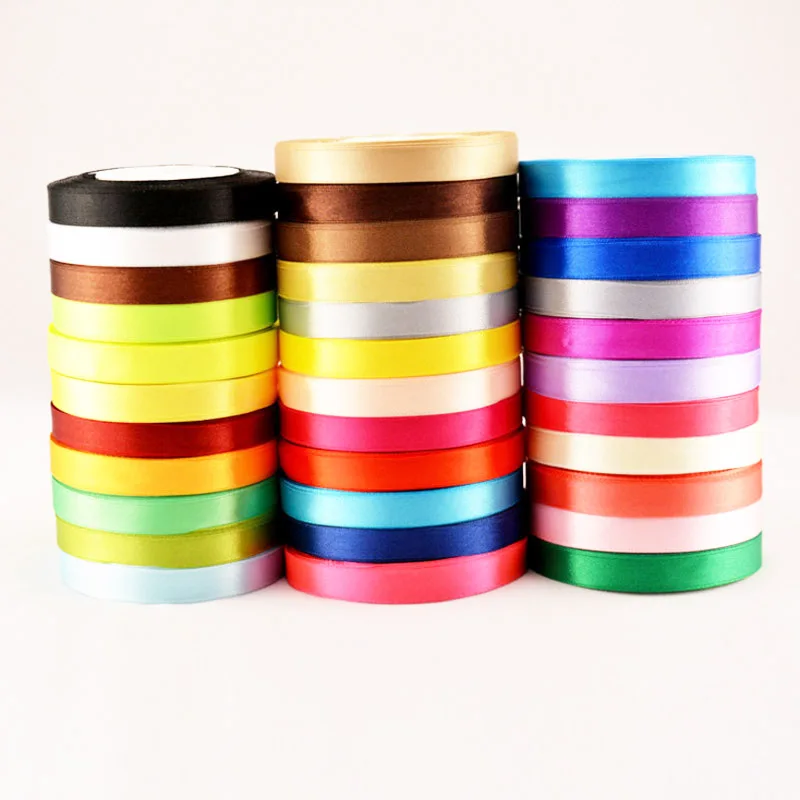 

25 yards/lot 1/2" 12mm Colors Satin Ribbon for Wedding Decoration Christmas DIY Gifts