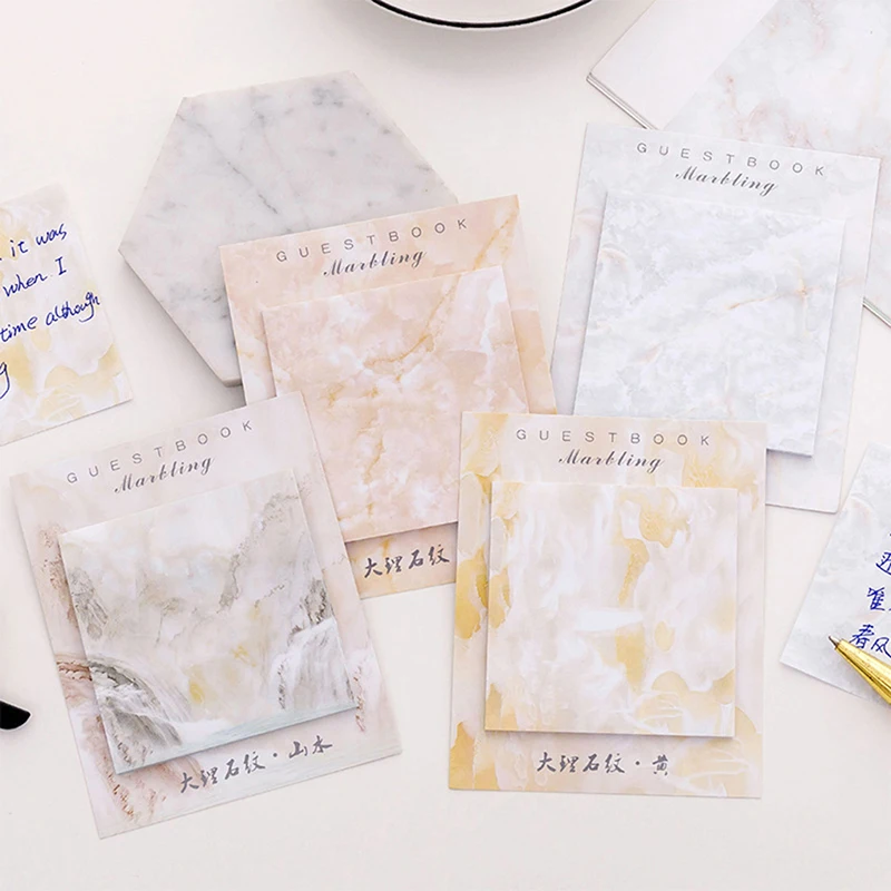 Kawaii мраморная цветная самоклеющаяся блокнот креативный Каменный Стиль липкая