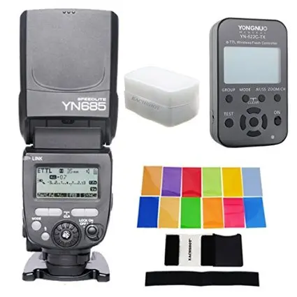 YONGNUO YN685C YN685 YN-685 Wireless HSS TTL Flash Speedlite for Canon + YN622C-TX trigger 12color Filter Diffuser | Электроника
