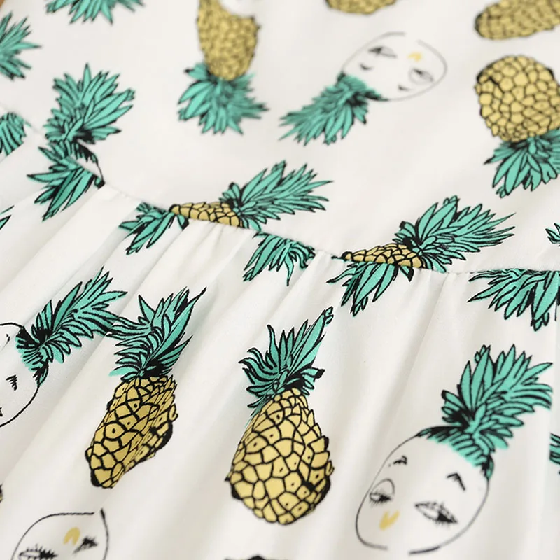 Летнее платье для девочек с принтом ананаса Детская Вечеринка без рукавов