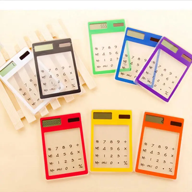 Slim Touch Transparent Calculator Ceremony for Gifts Handheld Scientific Cute Pocket Solar School | Компьютеры и офис
