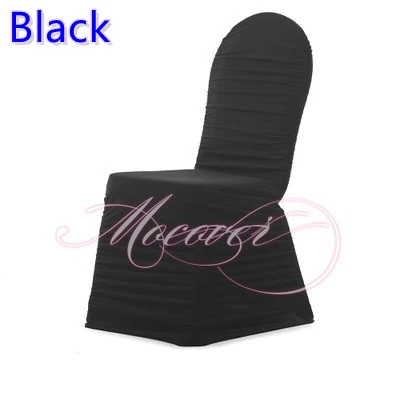 Черный цвет лайкра чехол для стула с рюшами красивый на стулья банкета без морщин