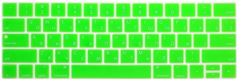 Зеленый RYGOU градиентный цвет русская Силиконовая Клавиатура США чехол для Macbook Pro 13 Сенсорная панель клавиатура протектор для Mac Book Pro 15 - Цвет: Зеленый