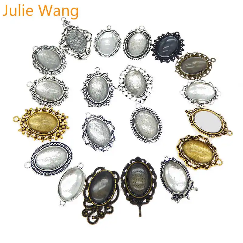 Julie Wang 10 комплектов в случайном порядке отправляется ассортименте Овальный 25x18 мм