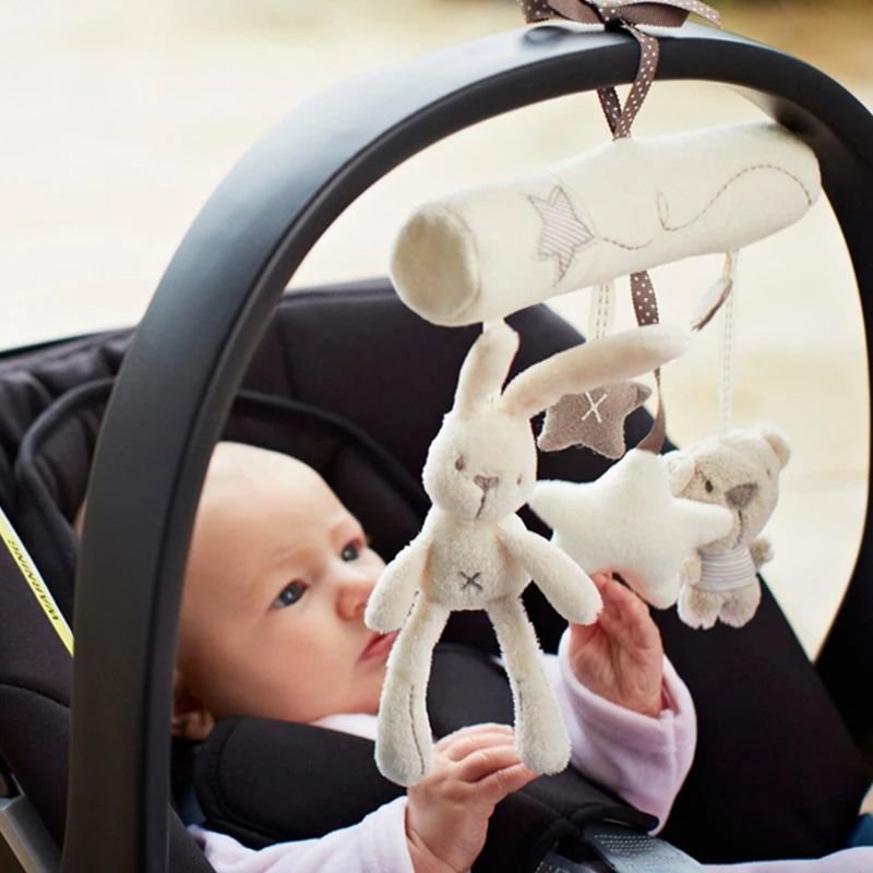 Лидер продаж музыкальный мягкий плюшевый кролик и медведь детская погремушка