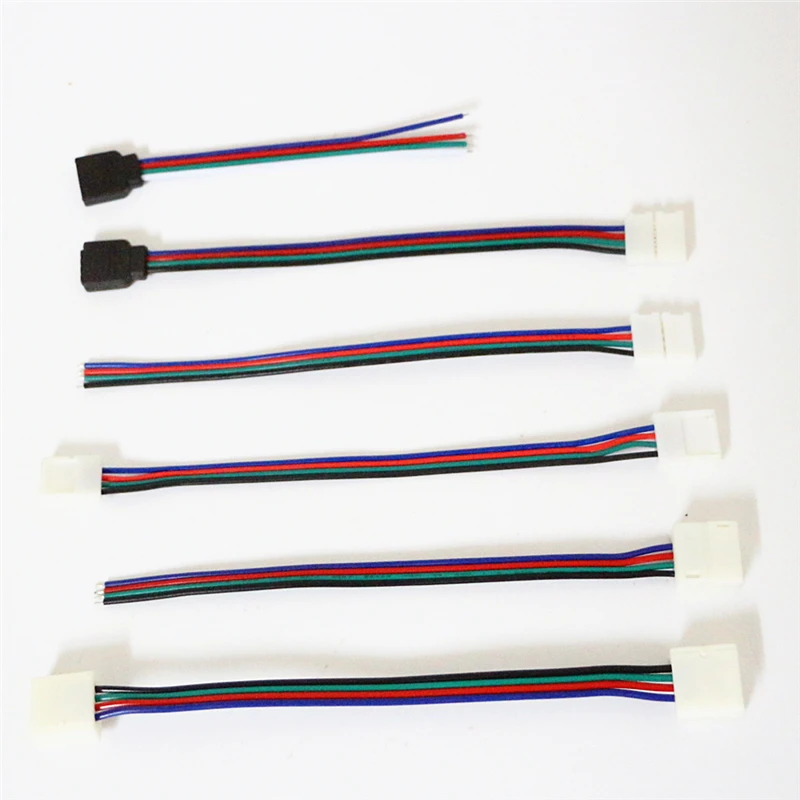5 шт./лот 10 мм 4pin RGB Соединительный кабель один/двойной разъем провод для 5050