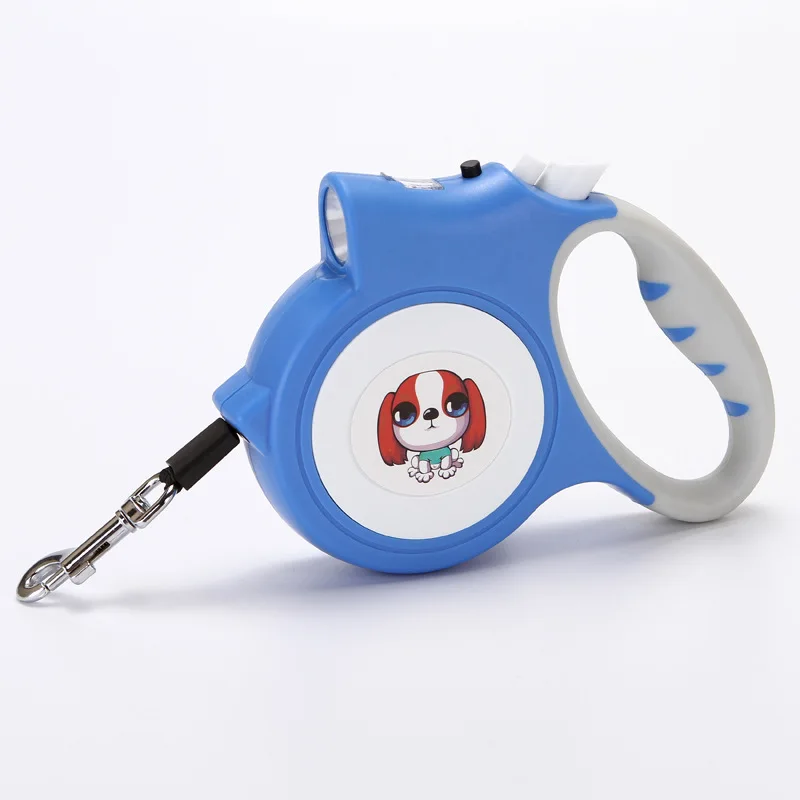 5M Dog Collar Leash with Light for Dogs Automatic Retractable Extending Rope Walking Leads Small Medium Large | Дом и сад