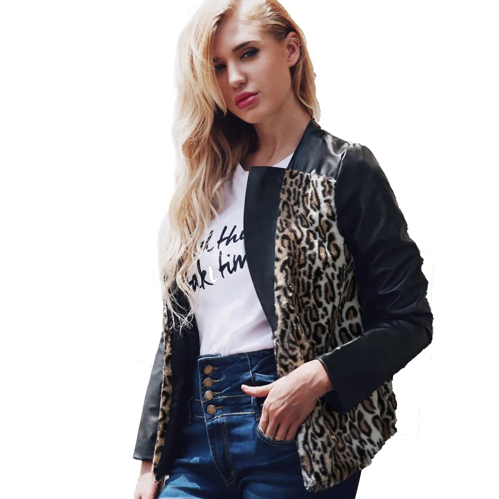 2019 зимняя и весенняя женская куртка теплая леопардовая со стоячим воротником