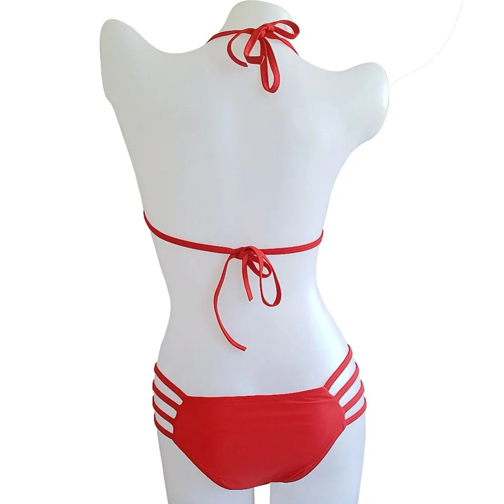 Новый чистый черный красный треугольник сексуальный бикини 2019 пуш ап