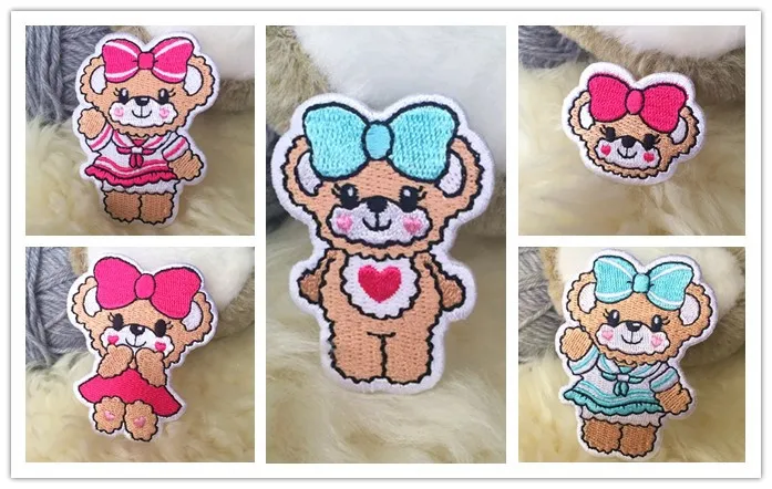 5 шт. японская мультяшная волшебная ткань em Bear patch аппликация Детская вязаная